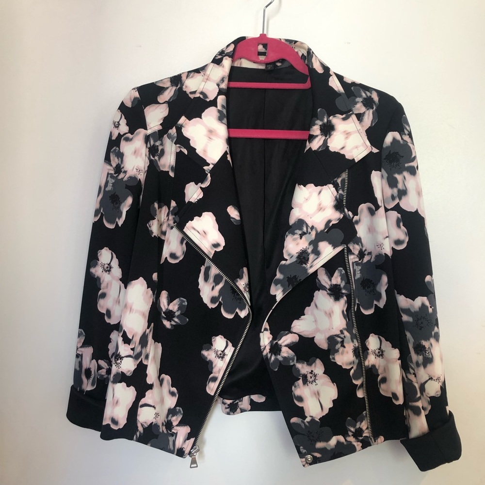 Express Neoprene Floral Blazer